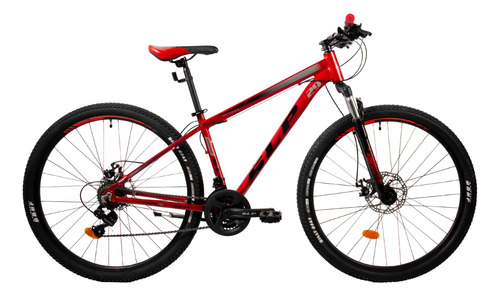 Mountain bike SLP 25 pro  2023 R29 L 21v frenos de disco mecánico cambios Shimano Tourney TZ31 color rojo/negro con pie de apoyo  