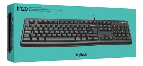 Teclado Logitech K120 Qwerty Español España Color Negro