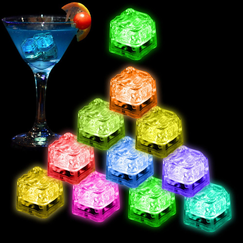 Cubo Hielo Iluminado 120 Led Que Cambian Color Para Bebida