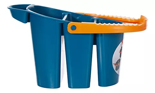 Mijello Art - Cubo de agua con almohadilla de limpieza, 3 compartimentos, 2  litros, azul con mango naranja (92-WP4021)