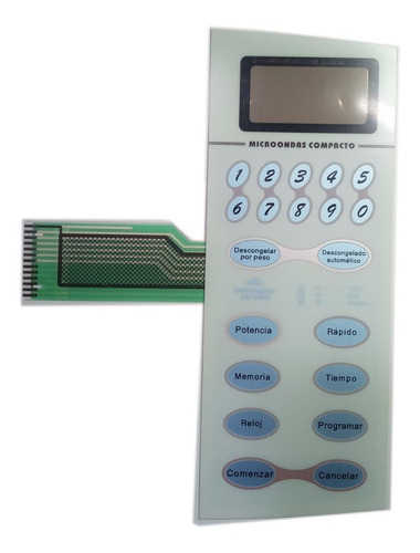 Imagen 2 de 3 de Frente Teclado Microondas Membrana Serie Dorada Zenith Md181