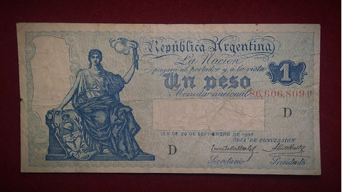 Billete 1 Peso Caja De Conversión 1929 Bottero 1559 Serie D