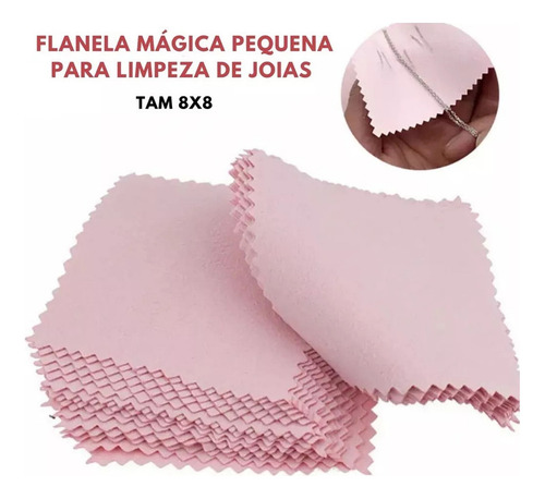 100 Pçs Flanelas Pano Mágico Limpa Prata Ouro Joias (8x8cm)