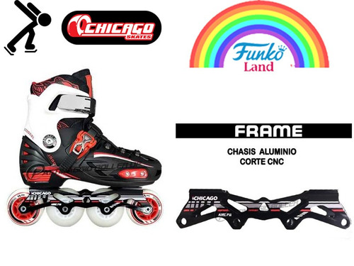 Patines Chicago Free&slalom C/2 Ruedas Led Envio Gratis