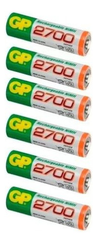 Pilas Baterias Recargables Gp Doble Aa 2700 Mah 1.2v Por 6un