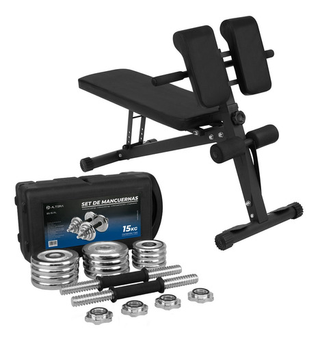 Kit De Banco De Ejercicio Con Set De Mancuernas 15kg/33lbs