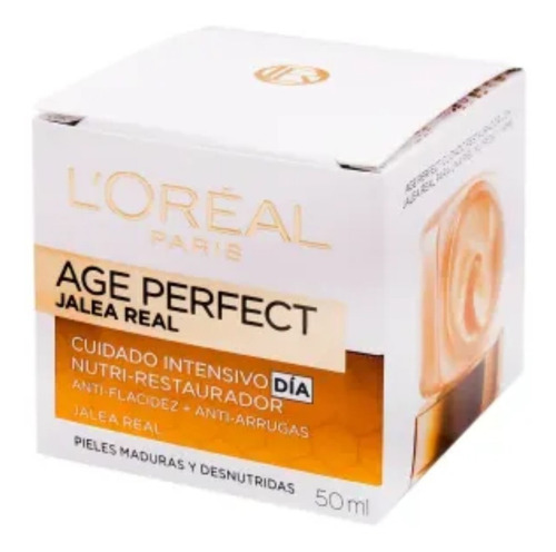 Imagen 2 de 3 de Crema Facial L'oréal Age Perfect Jalea Real 2 Pzs 50 Ml C/u