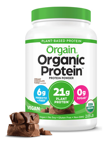 Orgain Proteina En Polvo Organica A Base De Plantas, Dulce D