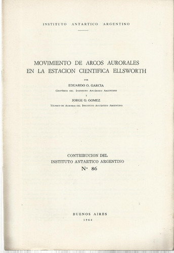 Instituto Antártico Argentino: Contribuciones Del Nro. 86