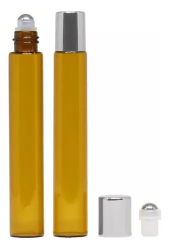 comprar 100 Frascos De Vidro Roll-on Âmbar Slim 10ml Aromaterapia 