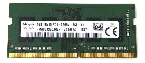 Memoria Hynix Sk 4gb Ddr4 2666 Mhz 1rx16 Pc4 