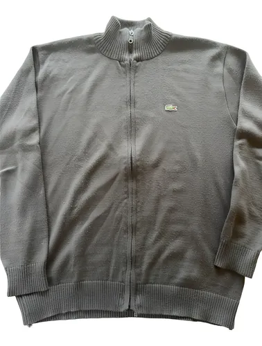 Sweater Lacoste Gris Con Cierre Usado Buzo (Usado)