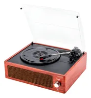 Tocadiscos Gadnic Retro BT 5.0 3 Velocidades Parlantes Estereo Capsula Audio Tech RCA Auxiliar