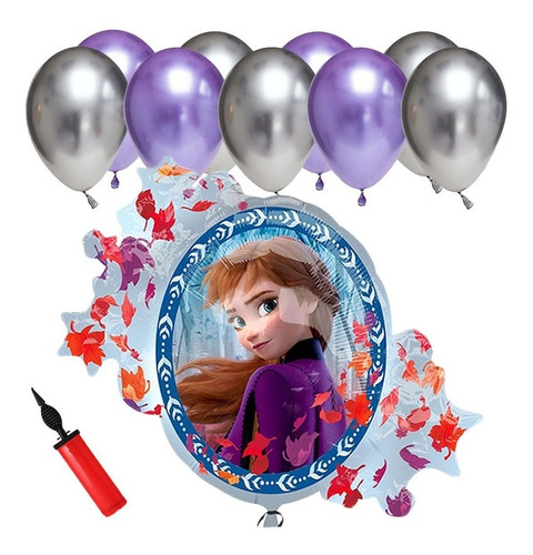 Set De Globos Decoración 10 Uds Personajes Frozen