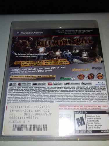 Bulletstorm Limited Edition Ps3 Videojuego Fisico Original (Reacondicionado)
