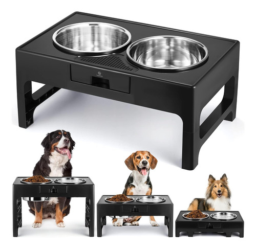 Elevated Dog Bowls Stainless Steel Raised Dog Bowl With Adju