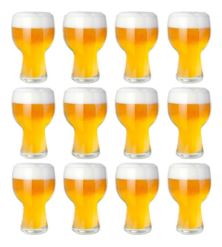 Set 12 Vasos Copas De Vidrio Nadir Cerveza 450 Ml Balon