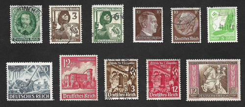 Grr- Set De 11 Timbres Postales Alemania Nazi ( C )