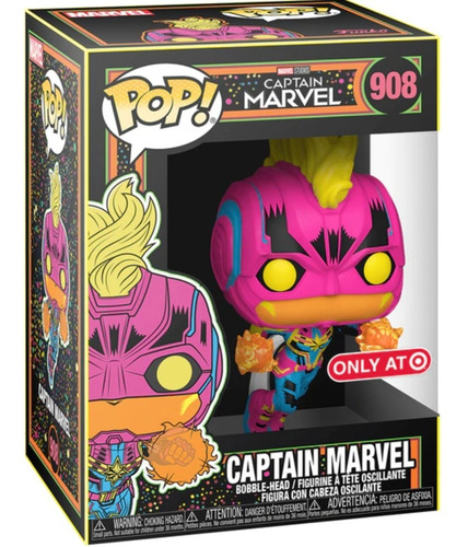 Capitana Marvel Black Light - Funko Pop 908 / Target Exclu.