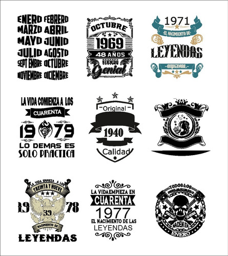Kit Leyendas Vector Diseños Para Poleras Y Plotter De Corte