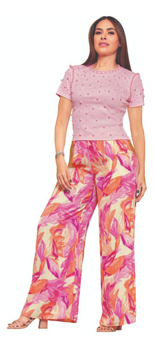 Pantalón Mujer Casual Multicolor Estampado 901-02
