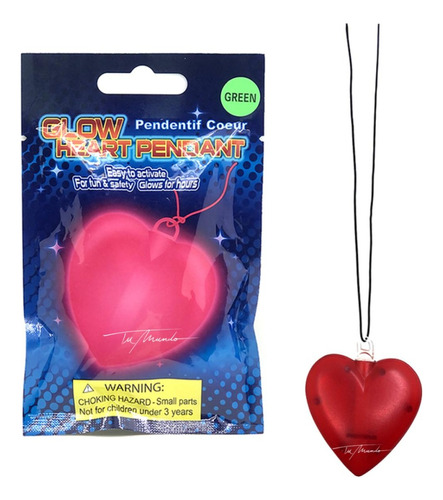 Pack X5 Uni  Collar  Luminoso Corazón  Fiesta     Tu Mundo