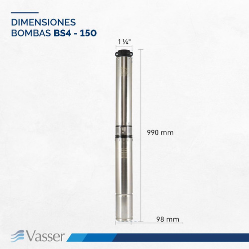 Imagen 8 de 12 de Bomba Sumergible De Pozo Vasser De Motorarg Bs4 150 + Tabler