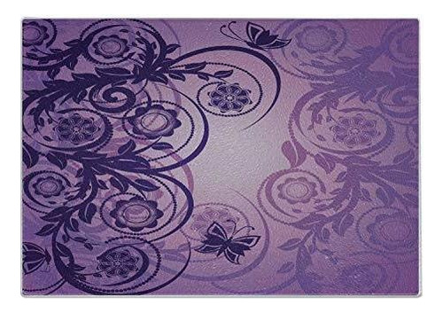 Tabla De Cortar Púrpura Lunarable, Ramas De Flores Curva