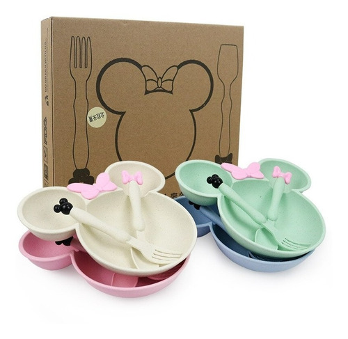 Plato De Minnie Mouse Con Cubiertos