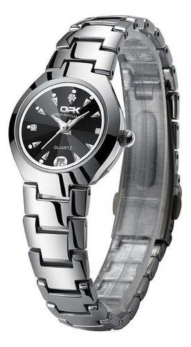 Relojes De Cuarzo Impermeables Con Calendario De Acero Inoxi Color De La Correa Plateado