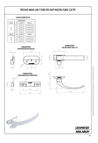 Fecho Para Janela Maxim-ar 735d Suprema M2 Su Preto 02 Pçs