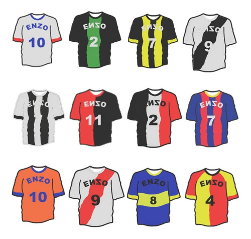 Llaveros Camiseta Equipos Baby Futbol Personalizados (2u)