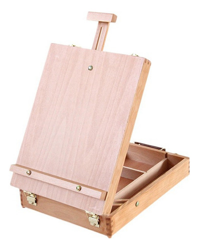 Caja De Bocetos De Mesa Grande Ajustable De Madera, Caballet