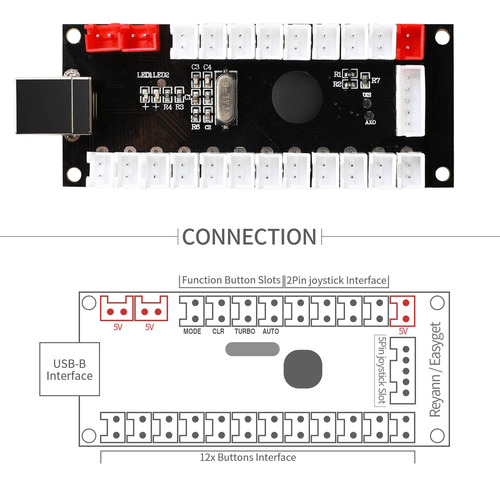 Easyget Zero Delay Arcade Game Codificador Usb Pc A Joystick