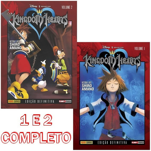 Kingdom Hearts 1 E 2 - Completo! Mangá Panini! Capa Dura