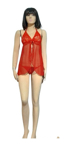 Lindo Babydoll De Gasa Y Encaje Tallas S,m,