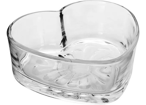 10 Bowl Tazón Recipiente Vidrio Forma Corazon Centro De Mesa