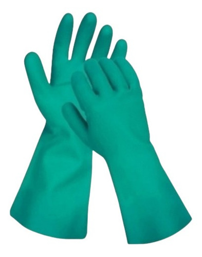  Guantes De Nitrilo Verde Industrial Talla L Por 5 Pares