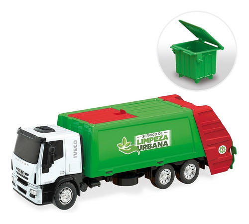 Brinquedo Caminhão Limpeza Urbana Coletor De Lixo Iveco 