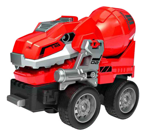 Vehículo De Ingeniería, Modelo De Camión Mezclador Rojo