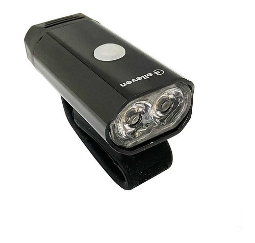 Imagem 1 de 4 de Lanterna Farol Bateria Usb 2 Leds 5w Preto Elleven Bike