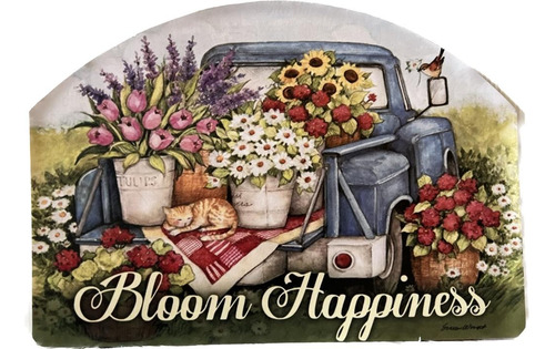 Placa Magnetica Decorada Camioneta Con Flores