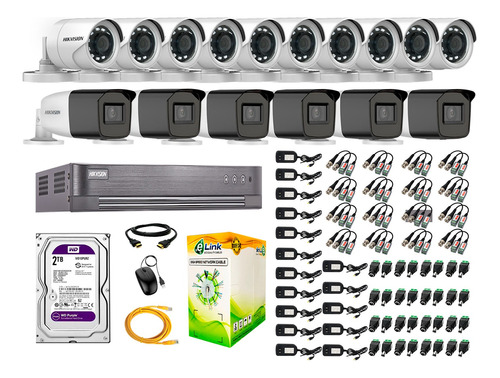 Cámaras Seguridad Exterior Vfir Kit 16 Hikvision Full Hd 2tb