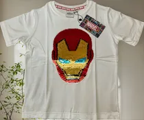 Comprar Remera Iron Man Lentejuelas Brillosas Reversibles Marvel Ori