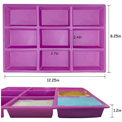 Molde De Jabón Rectangular De Silicona De 4 Onzas Grandes Pa