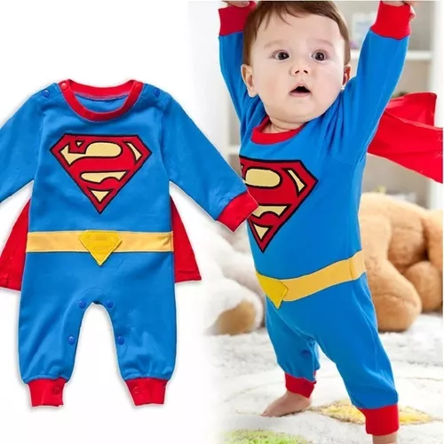 Traje De Bebe De Superman Con Capa Disfraz Para Bebe