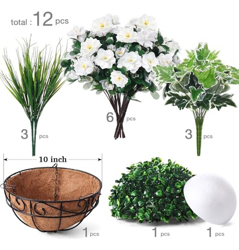 Plantas De Flores Artificiales Colgantes En Cesta Para Decor