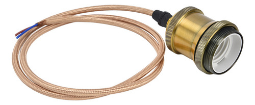 Colgante Vintage Con Cordón Portalámparas E27, Color Dorado