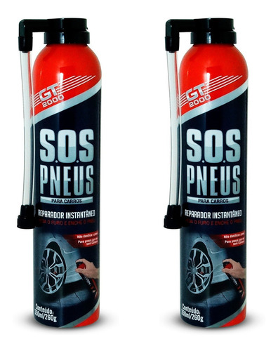 Kit Sos Pneus Gt2000 Para Carros Spray Pneu Selante 02 Und.