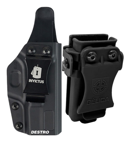 Coldre Velado Glock G19 Pcsp Invictus + Porta Carregador *